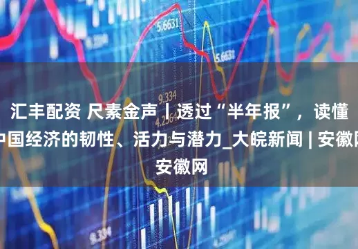 汇丰配资 尺素金声丨透过“半年报”，读懂中国经济的韧性、活力与潜力_大皖新闻 | 安徽网